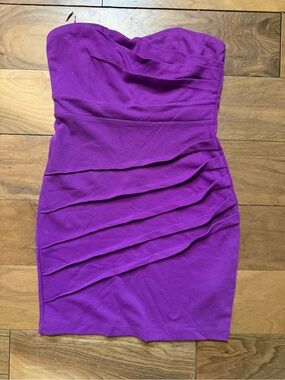 Forever 21 Strapless Ruched Mini Dress in Purple